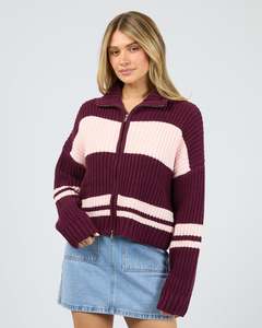 All About Eve: ALL ABOUT EVE AIDA KNIT ZIP THRU-PRE ORDER