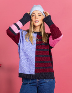 Sweatshirts Jumpers And Crews: KIT KNIT-MULTICOLOUR PANELS-PRE ORDER