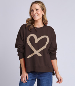 Sweatshirts Jumpers And Crews: ELIN CREW-CHOCOLATE-PRE ORDER
