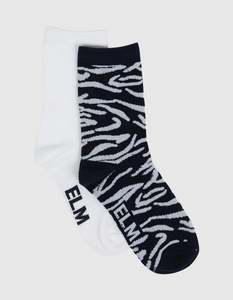 Socks: Two Pack Ankle Socks Zuri Print
