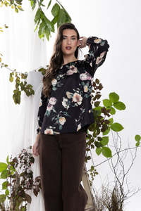 LORENZA BLOUSE-INK BLOOM
