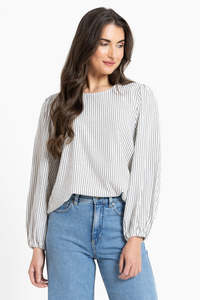 Seeking Lola: BRILLIANCE BLOUSE-STRIPE