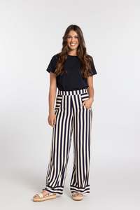 Mi Moso: SUMMER SIENNA PANT-NAVY STRIPE