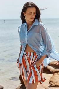Sass: VAL OVEERSIZED SHIRT-PALE BLUE