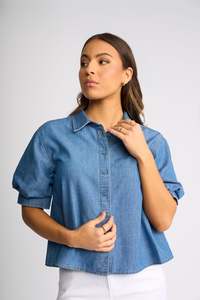 KNEWE TITAN SHIRT-WASHED BLUE