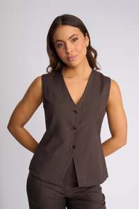 KNEWE BIRDIE VEST-CHOCOLATE