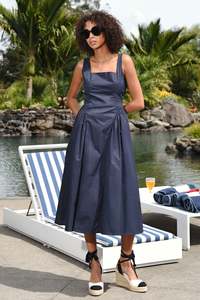 COOP BOW-DACIOUS DRESS-NAVY
