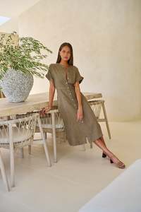 GA612-LINEN DRESS-AGATE