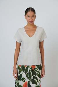 New Arrivals: GA729 LINEN BLOUSE-SAND