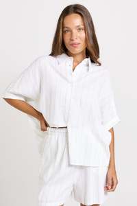 OPHELIA SHIRT-WHITE/BLACK STRIPE