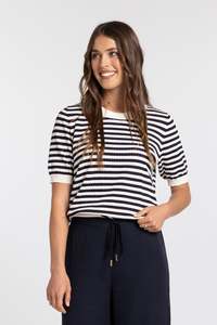 Tops: SAIN TOP-NAVY STRIPE