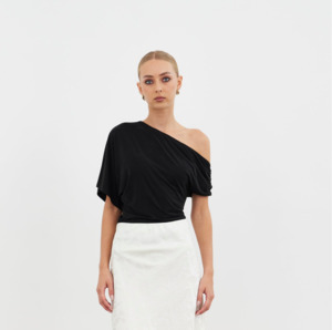 GAIA ONE SHOUDER TOP-BLACK