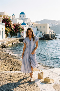 VASSALLI NOA DRESS-BLUE STRIPE