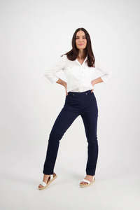 Bay Pull On Cotton Full Length Pant 234LW-Navy