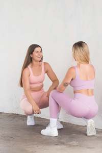 Sports Bra: Sherbet Ribbed Seamless Sports Bra