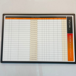The Dairy Management Whiteboard smaller version 900 x 600mm