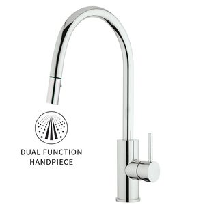 Products: Voda Gooseneck Minimal Pullout Sink Mixer - Cold Start Voda Plumbingware