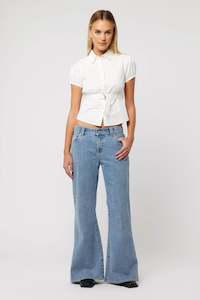 Jeans: 99 Baggy Flare Paris Mid Blue