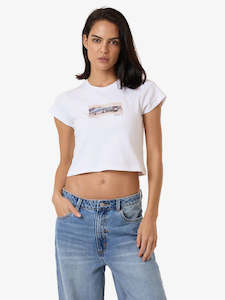 Womens Tops: Paradise Wheels Mini Tee White