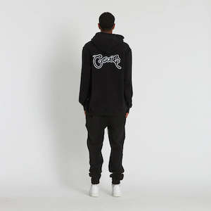 Basic Script Polar Fleece Track Pants - Black