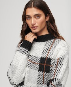 Superdry: Boxy Pattern Knit - Mono Check