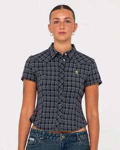 Rusty: WENDY S/S FITTED CHECK SHIRT