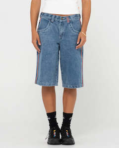 Womens Shorts: Long Mommy Low Rise Wide Leg