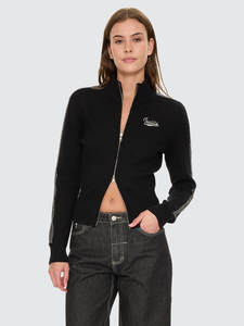 Final Call Knit Zip Sweater - Black