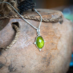 sterling silver: Chartreuse Necklace