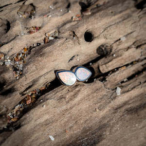 Opals: White Opal Stud Earrings