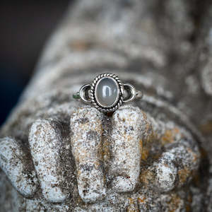 Gemstones: Cresent Chalcedony Aqua Ring