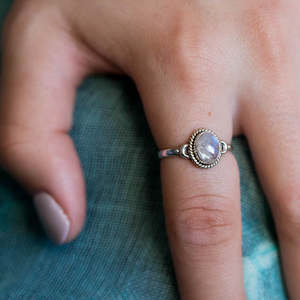 Gemstones: Cresent Moonstone Ring