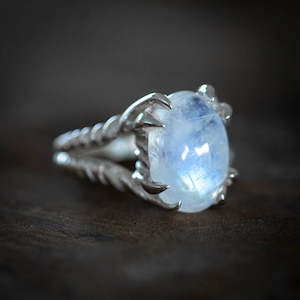 Gemstones: Rainbow Moonstone Spell Ring
