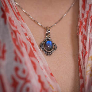 Labradorite Moon Shadow Necklace