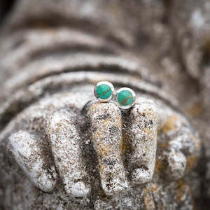 Turquoise: Round Turquoise Studs