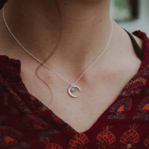 Moon Stars: Silver Moon Necklace