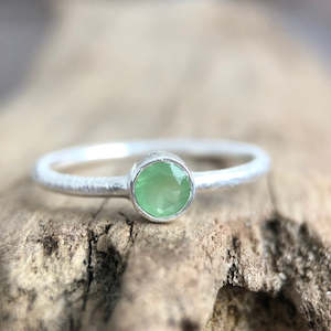 Prehnite: Prehnite Chalcedony Stacker Ring
