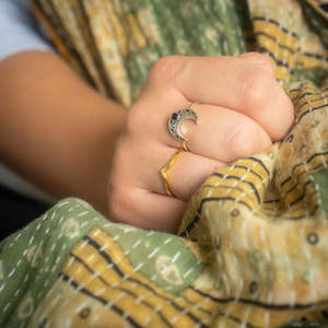 Moon Stars: Black Onyx Moon Ring
