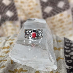 Toe Rings: Red Coral Bali Toe Ring