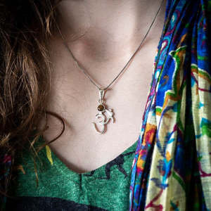 Om Tigers Eye Necklace