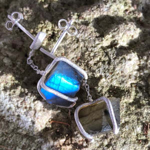 Labradorite Nugget Earrings
