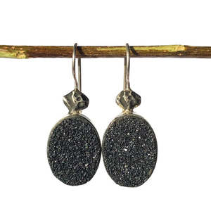 Charcoal Druzy Earrings