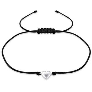 Love: Silver Heart Cord Bracelet