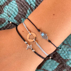 Love: Rose Gold Heart Corded Bracelet