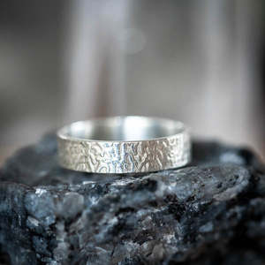 Stacker Rings: Textured Silver Band