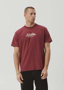 Afends: Mace Life Boxy Tee - Washed Burgundy