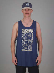 Just Another Fisherman: Anglers Escape Singlet - Dark Denim
