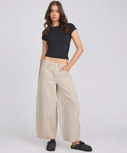 Barrel Mid Waist Denim Jeans - Dove