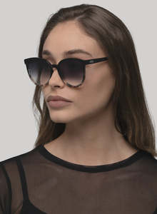 Otra Sunglasses: Dali Sunglasses - Black Tort/Smoke