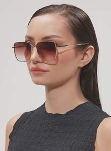 Otra Sunglasses: Rita Sunglasses - Gold Brown/Pink